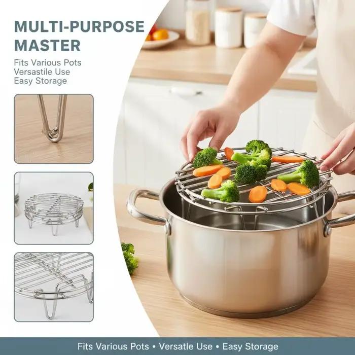 Grille de cuisson vapeur en acier inoxydable pour cuisine