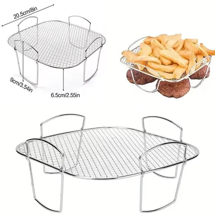 Grille de cuisson multifonctionnelle compatible avec les friteuses à air