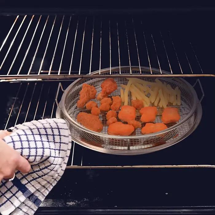 Ensemble de paniers ronds en maille pour friteuse à air