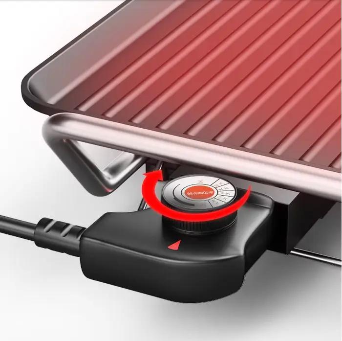 Grill électrique antiadhésif 220V pour cuisson rapide et facile à nettoyer pour barbecues et plats variés occassions spéciales