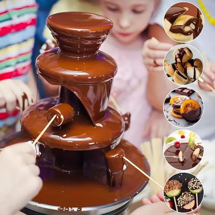 Electric Chocolate Fondue Fountain 3-Layer DIY Waterfall Melts