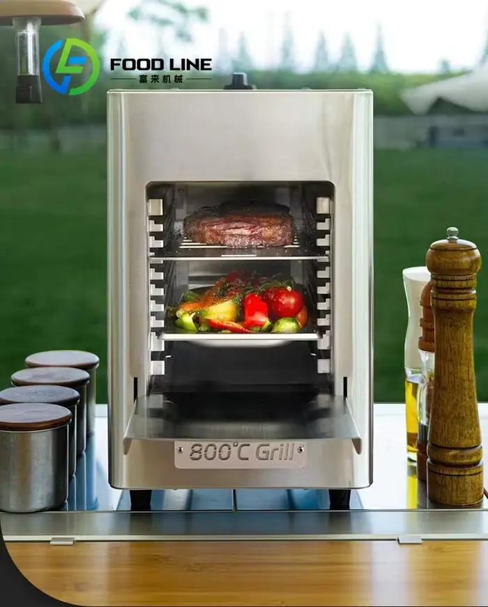 Four à steak haute température 800 degrés en acier inoxydable