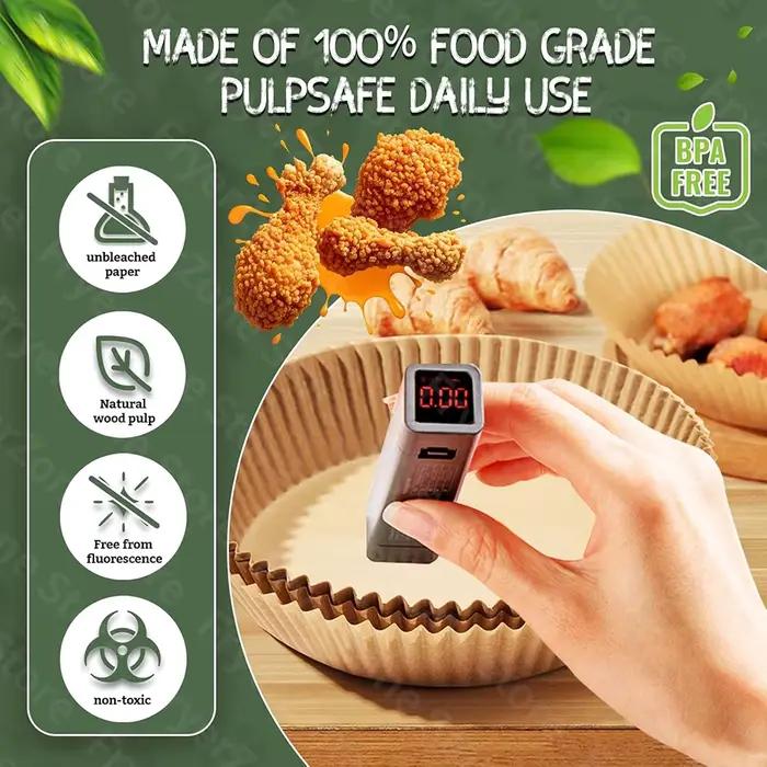 Papier de cuisson antiadhésif pour friteuse à air ronde de 20 à 24 cm
