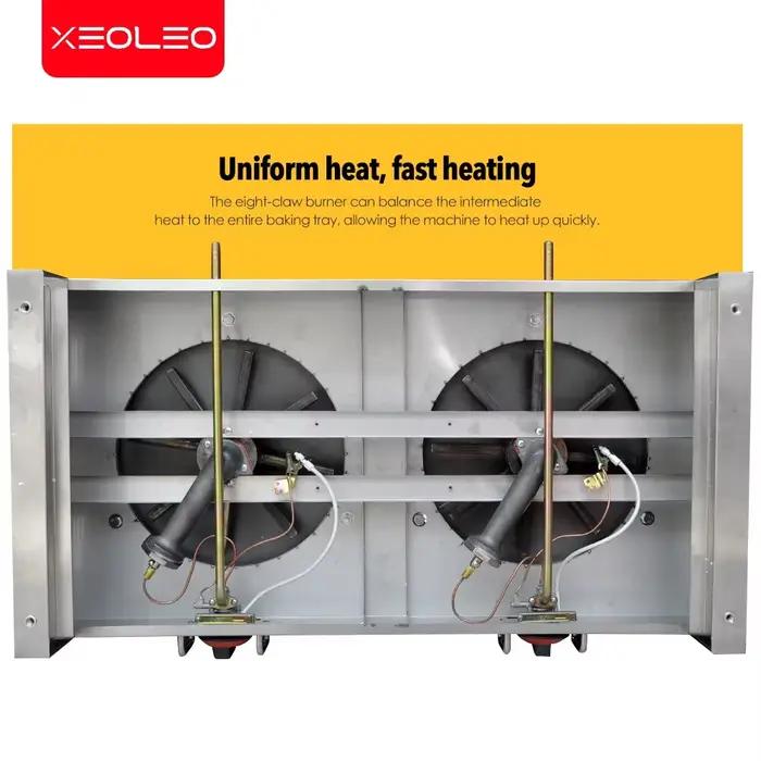 Machine à crêpes professionnelle XEOLEO double plaques antiadhésive en acier inoxydable pour cuisson au gaz occasions familiales et sociales