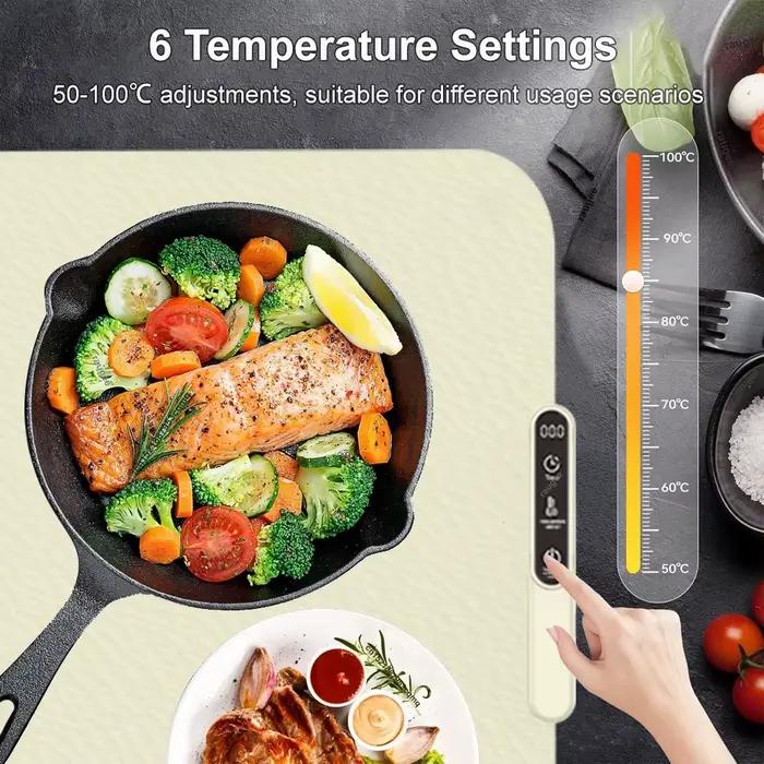 Plaque chauffante électrique kaki rapide pour réchauffer aliments table à manger silicone durable occasions spéciales