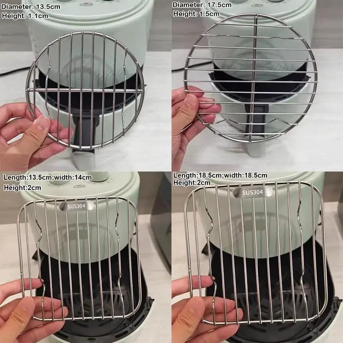 Grille de cuisson ronde carrée en acier inoxydable 304 épaissi pour friteuse à air