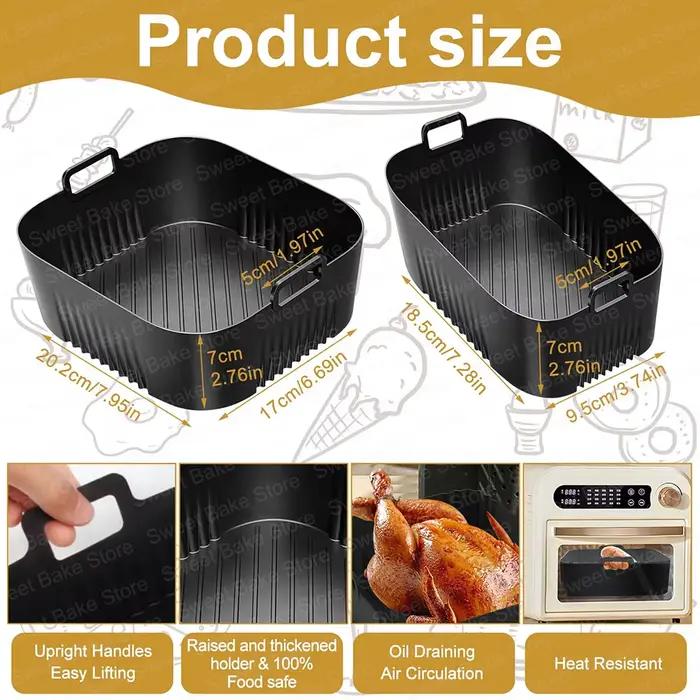 Moules de cuisson en silicone réutilisables pour friteuse à air chaud Tefal EY9018 Dual Easy Fry 5.2/3.1L Cecotec 5.5/3.5L Lakeland 5L/3L pour des plats sains et savoureux