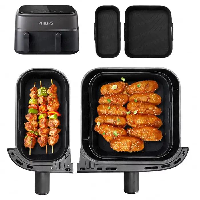 2 pièces, moules en silicone réutilisables 6+3L pour friteuse à air Philips série 3000 NA350/00
