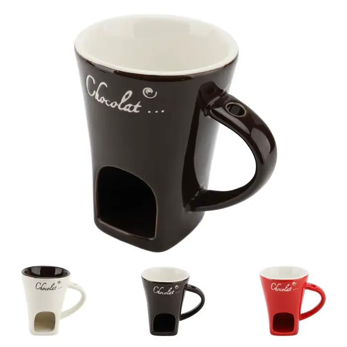 Tasse à Fondue en Porcelaine Émaillée TOPINCN pour Chocolat et Fromage Occasions Spéciales Soirées Familiales Fêtes Entre Amis