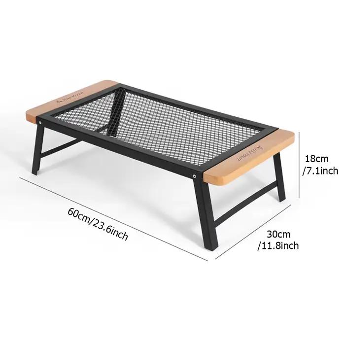 Table de gril de Camping pliante, grille en acier de gril de feu de camp Portable pour le Camping, la randonnée, le pique-nique