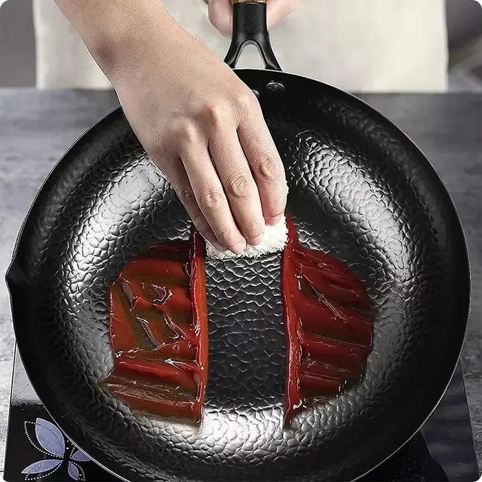 Poêle à Wok antiadhésive de 28cm, poêle en fer non revêtue, marmite à Steak, poêle à crêpes, cuisinière à gaz moulée faite à la main, ustensiles de cuisine à Induction