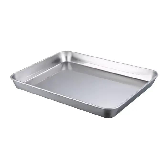 Lot de 2 plats rectangulaires en acier inoxydable épaissi pour vermicelles et Liangpi