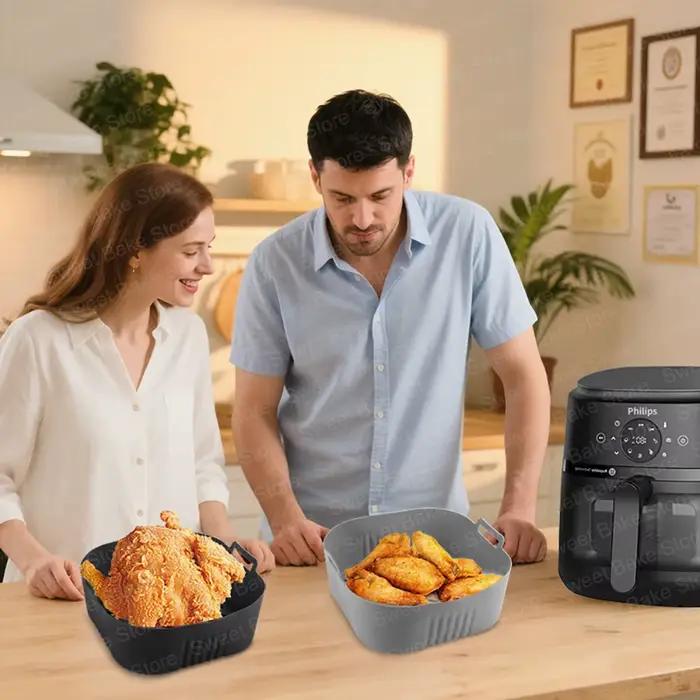 Moule antiadhésif en Silicone pour friteuse à Air réutilisable