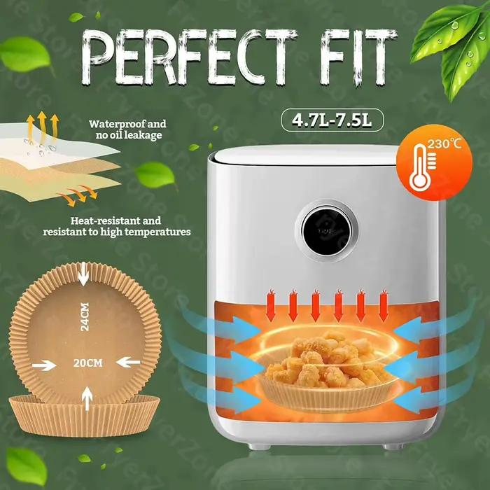 Papier de cuisson antiadhésif pour friteuse à air ronde de 20 à 24 cm