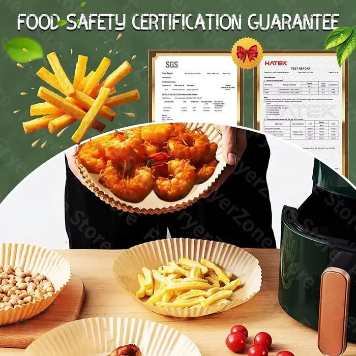 Papier de cuisson antiadhésif pour friteuse à air ronde de 20 à 24 cm