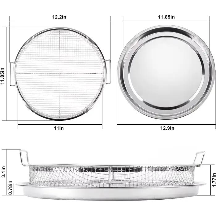 Ensemble de paniers ronds en maille pour friteuse à air