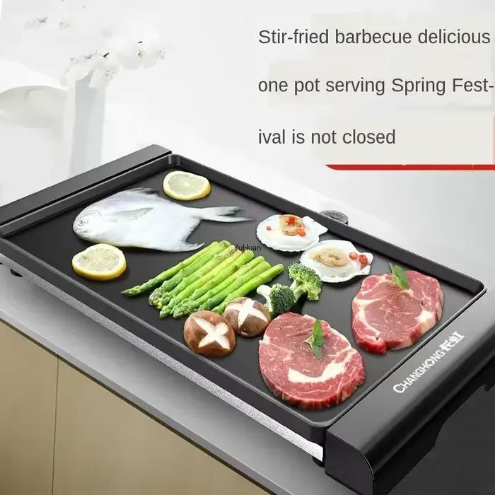 Grande plancha électrique 220V pour barbecue domestique
