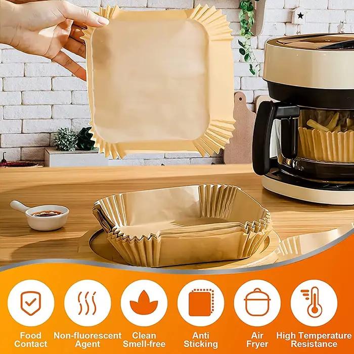 Doublures jetables en papier parchemin pour friteuse à Air