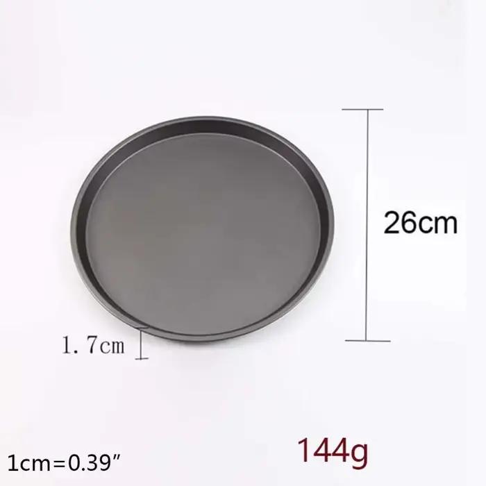 Plaque de cuisson pour pizza en acier au carbone de 9 à 12 pouces antiadhésive avec revêtement intérieur et extérieur pour cuisine professionnelle et maison occassions festives