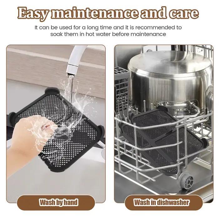 Écrans anti-éclaboussures pour friteuse à air Ninja Foodi Max Double Zone AF400EU AF451EU AF400DE AF451DE en acier inoxydable avec revêtement en silicone pour une utilisation à long terme et sans souci