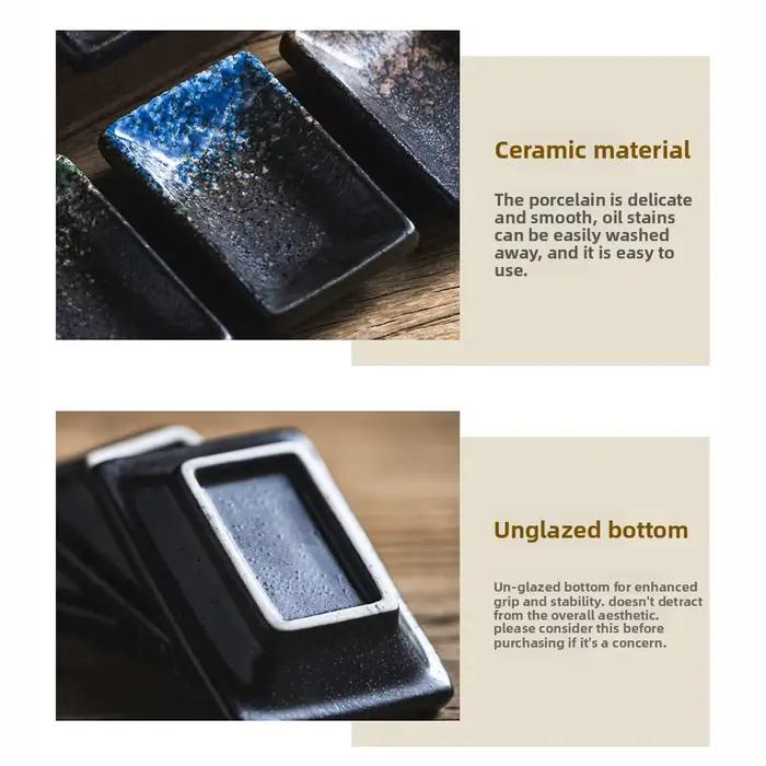 Petits bols rectangulaires en céramique pour sauce soja japonaise