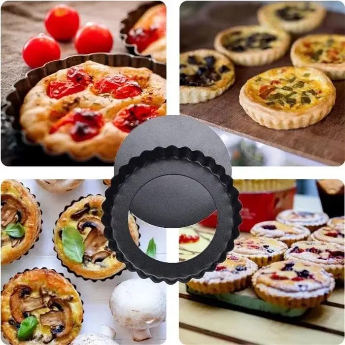 Outil de cuisson moules à gâteaux antiadhésifs en acier au carbone rond tarte Quiche casseroles fond amovible Pizza