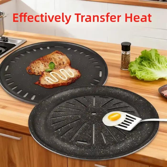 Viande coréenne Triple plaque charbon de bois Barbecue gril ruche circulaire revêtement antiadhésif Sten 295 330