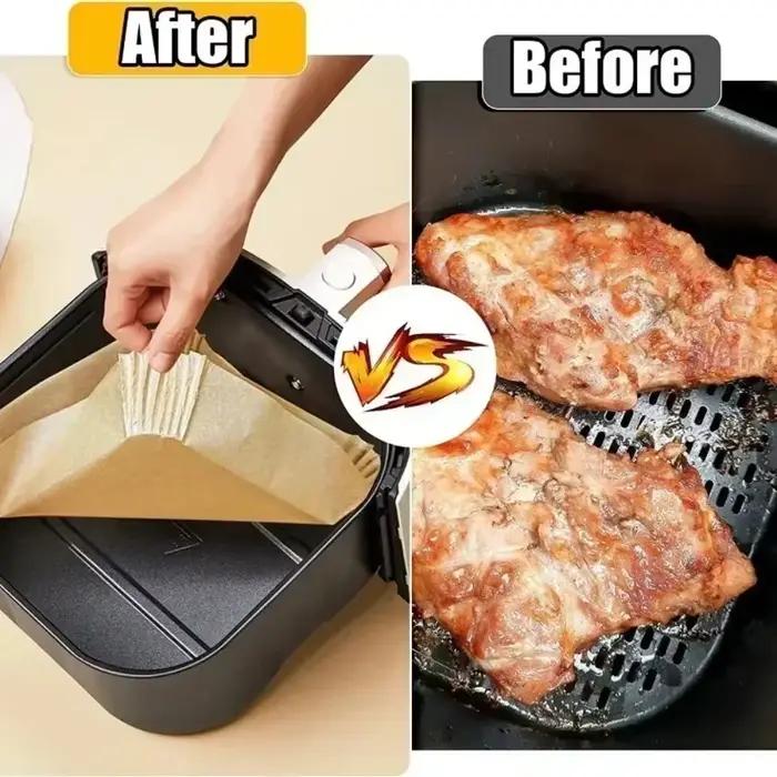 Papier spécial pour friteuse à air tasse en papier moule à gâteau outils de pâtisserie cuisson résistant à l'huile absorbant l'huile ménage 50 pièces 100 pièces