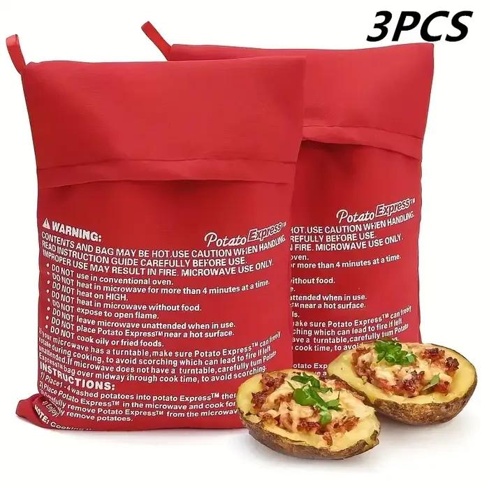 Sac de cuisson pour pommes de terre et patates douces micro-ondes réutilisable et facile à nettoyer pour soirées entre amis et fêtes familiales