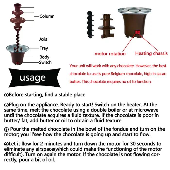 Fontaine à chocolat électrique à 3 étages
