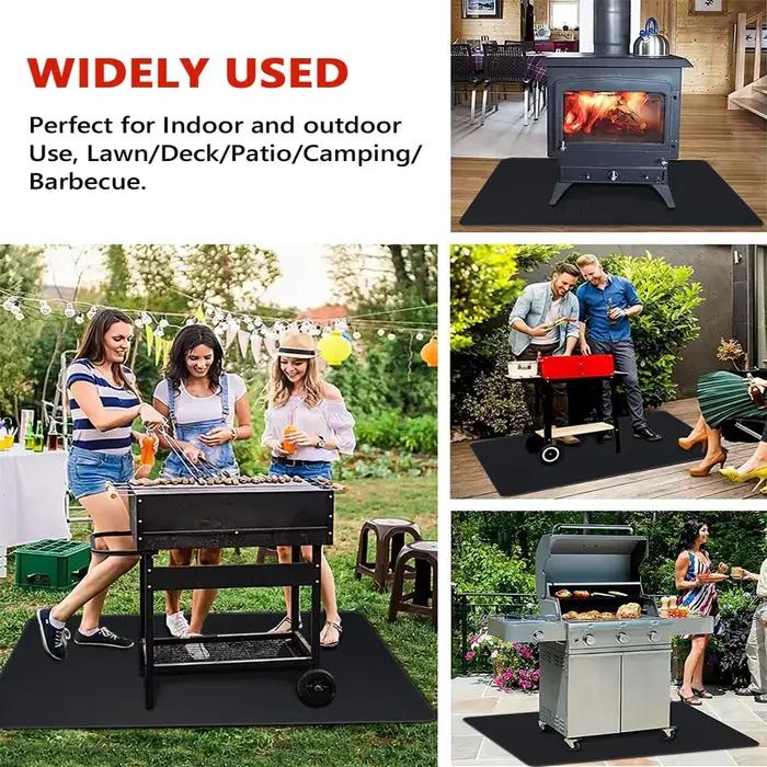 Tapis ignifuge pour barbecue extérieur