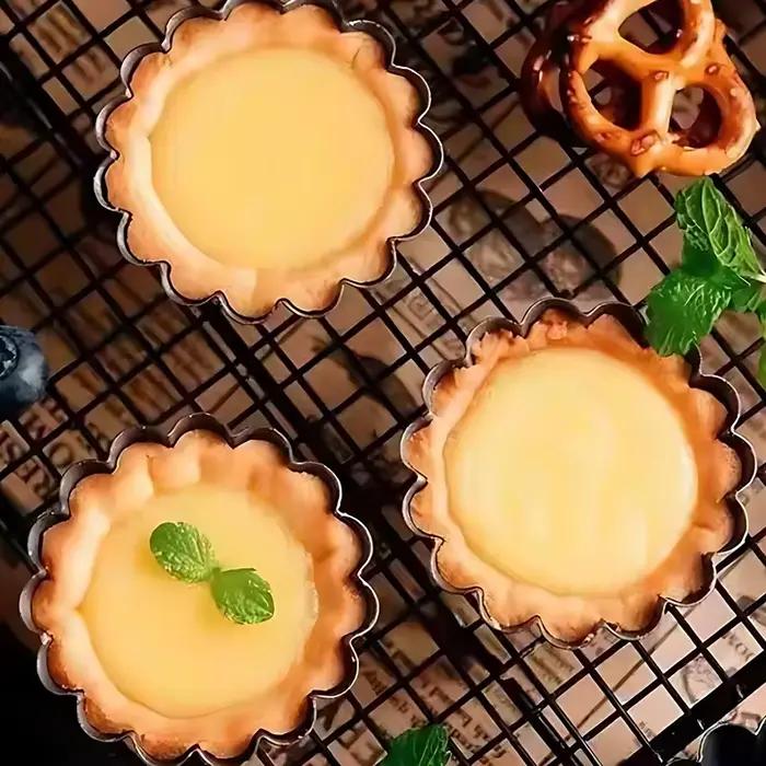 Fonds de moule à tarte IFITU PUBO antiadhésifs cannelés acier au carbone pour tarte, gâteau, Quiche, Desserts 4/6/8/9 pouces occasions spéciales