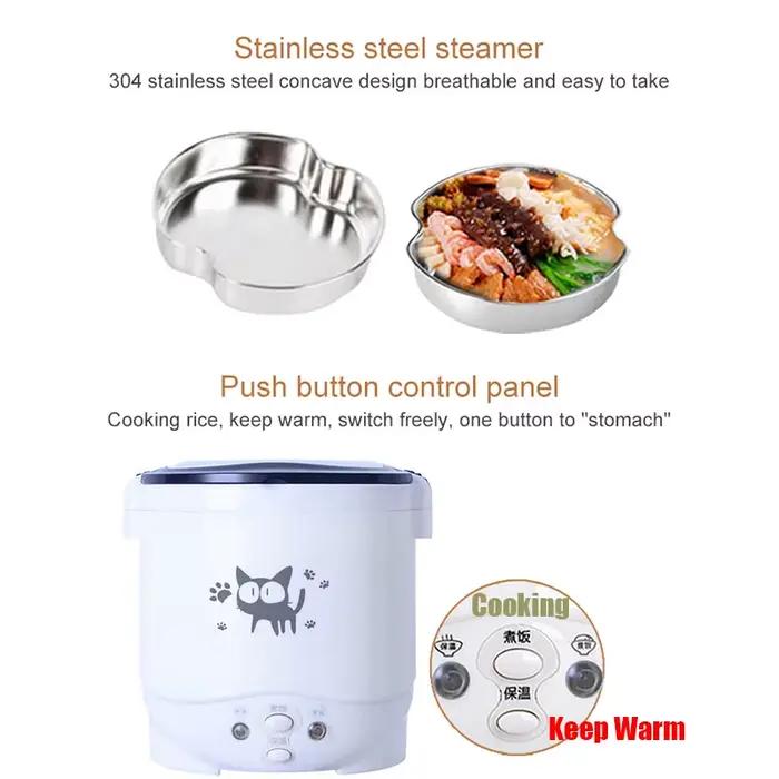 12V 24V Mini cuiseur à riz voiture camion soupe bouillie Machine de cuisson alimentaire vapeur chauffage boîte à