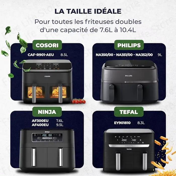 Accessoires de friteuse à Air pour Ninja Foodi double Zone DZ201 DZ401 AF300 AF400 7