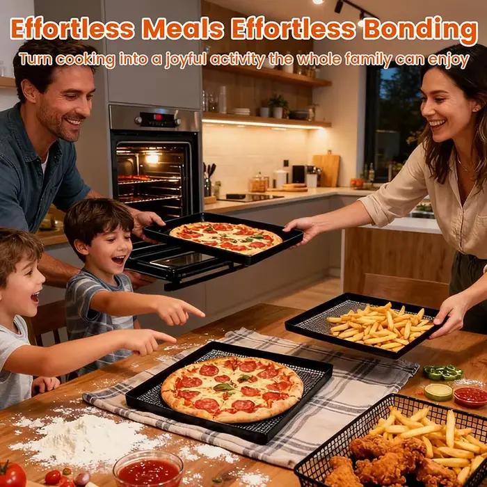 YOMEEI 1 pièce Tapis de cuisson antiadhésif noir