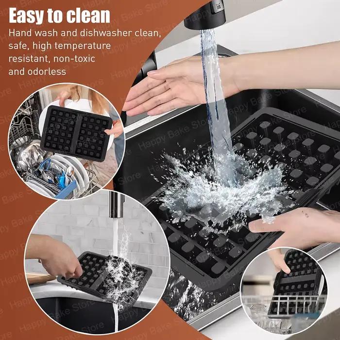 Moules de cuisson de gaufres en Silicone pour friteuse à Air et brosses à huile pour Ninja AF451 AF400 AF500 double