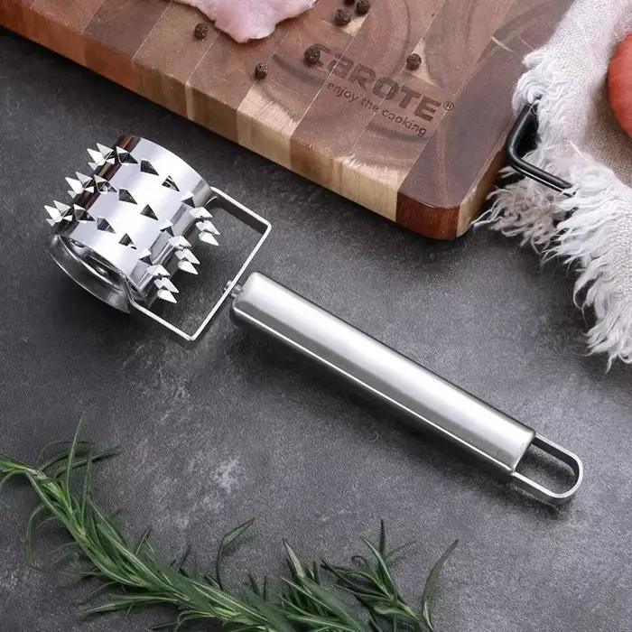 Attendrisseur de viande en acier inoxydable andralyn pour steak et porc, outil multifonctionnel pour cuisine, tendre et moelleux, pour barbecues et soirées familiales