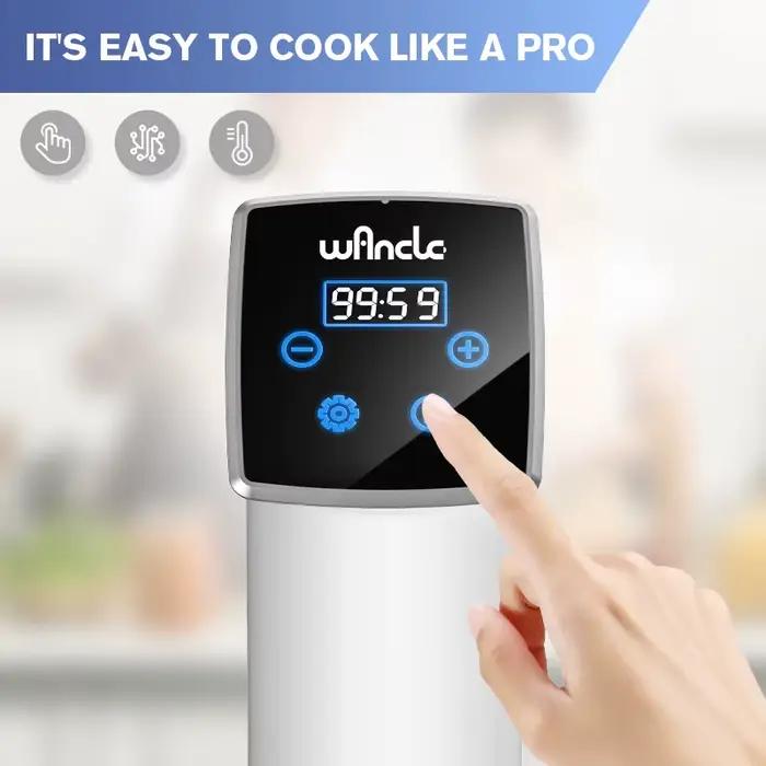 Wancle 1100W étanche sous Vide cuiseur Circulateur d'immersion cuisson précise avec LED affichage numérique mijoteuse