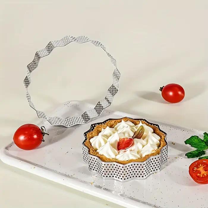 Anneaux à tarte perforés en acier inoxydable
