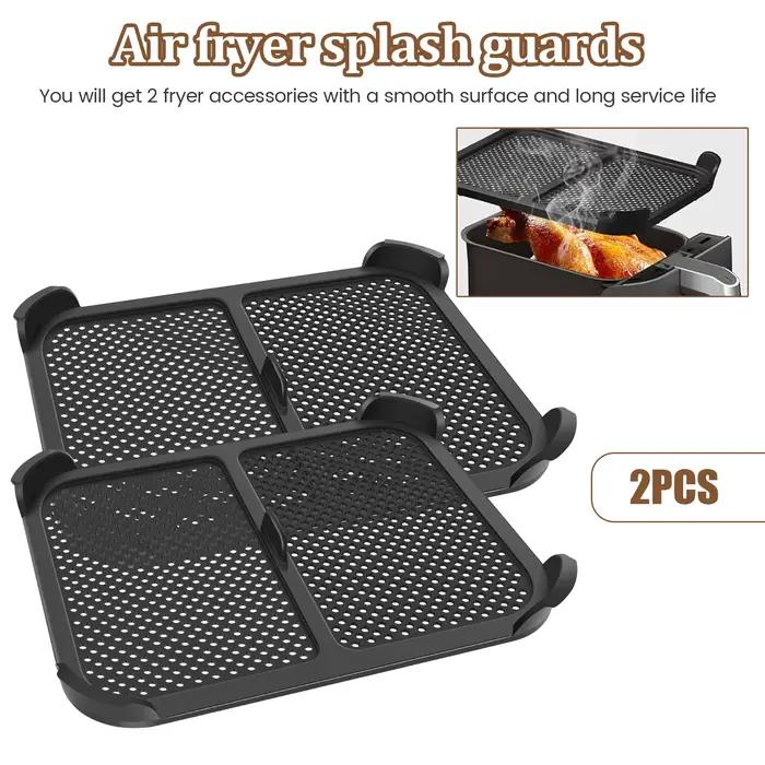 Écrans anti-éclaboussures pour friteuse à air Ninja Foodi Max Double Zone AF400EU AF451EU AF400DE AF451DE en acier inoxydable avec revêtement en silicone pour une utilisation à long terme et sans souci