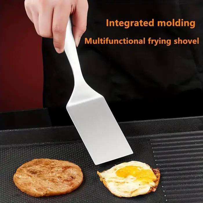 Petite spatule en acier inoxydable, spatule pour retourner les aliments sur le gril, retourneur de grillades, petite pelle à frire en acier inoxydable, pelle de cuisine en métal