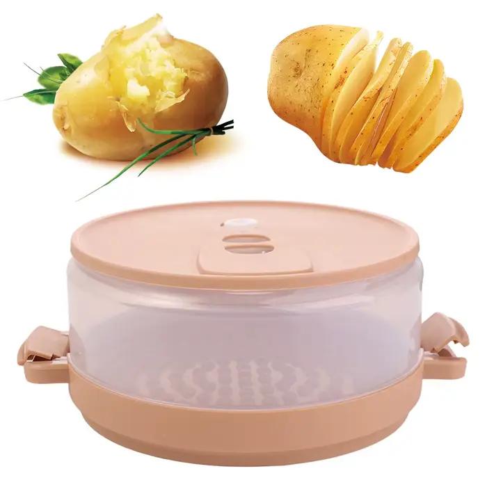 Cuiseur vapeur de pommes de terre réutilisable pour cuisson au micro-ondes en plastique gris clair pour préparation rapide et sans effort de bacon et autres aliments à vapeur occassions quotidiennes et évènements spéciaux