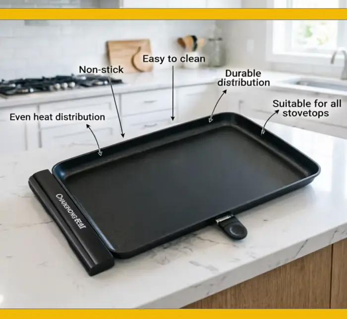Grande plaque de cuisson électrique sans fumée 220V