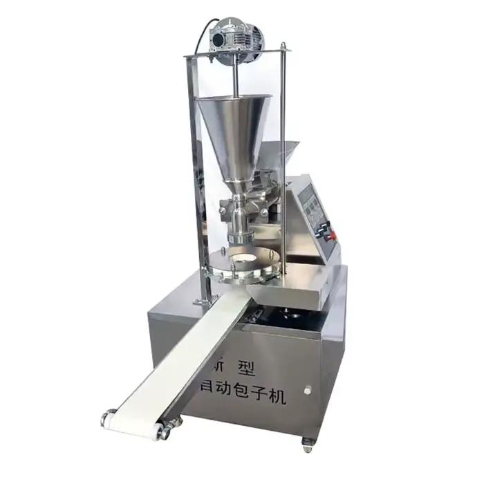 Machine à farcir les petits pains à vapeur ronde, Machine automatique pour petits pains farcis du népal Momo, Machine de fabrication Baozi remplie de viande et de légumes