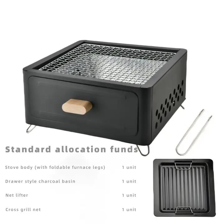 Barbecue d'extérieur, support à charbon de bois pour foyer, foyer portable pour camping en extérieur, barbecue pour la maison, l'intérieur et la terrasse