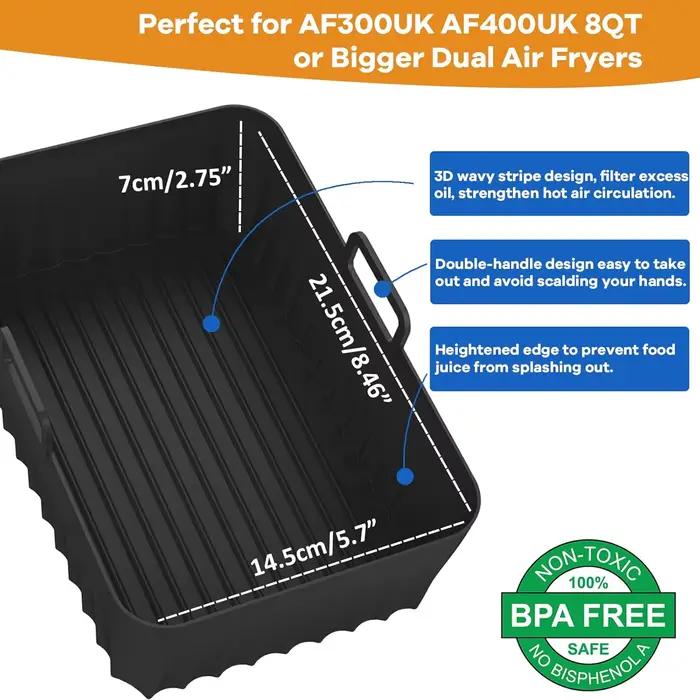 Moule de friteuse à Air en Silicone avec accessoires de gril pour panier Ninja 2 AF400EU/AF300EU/AF451EU/Double pile/SL400EU 9.5L