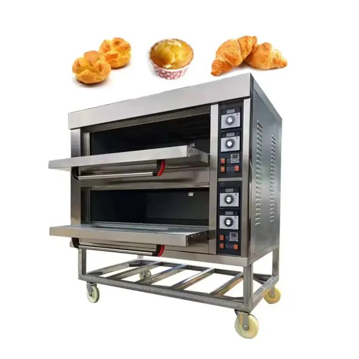 Four à pizza à trois étages en acier inoxydable