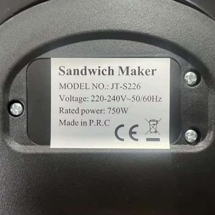 Machine à sandwichs et presse à griller 2 tranches en acier inoxydable 750W