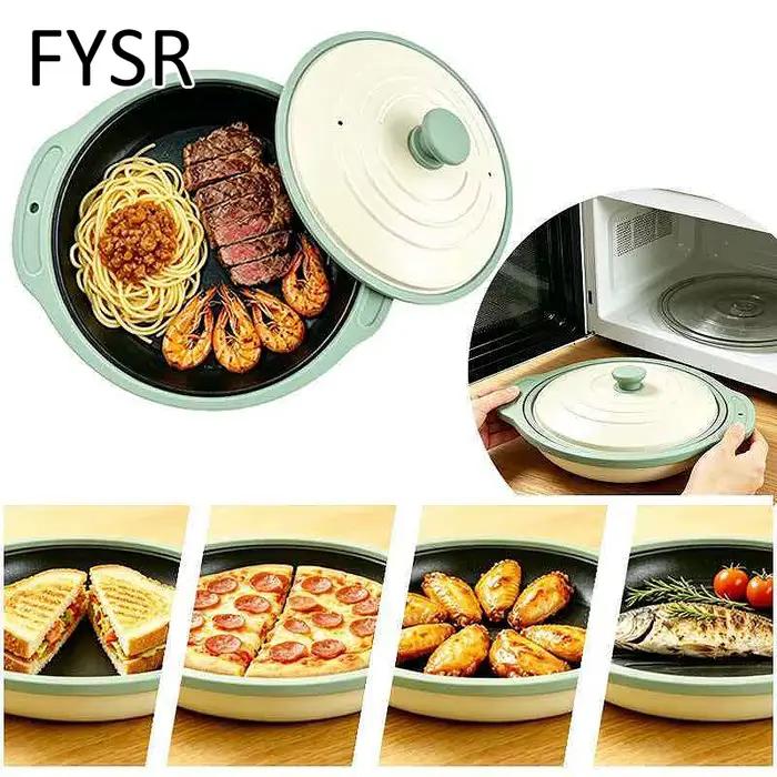 Plat à four ovale pour four à micro-ondes, spécial pour les ailes de poulet frites et rôties, les steaks, accessoire de cuisine adapté