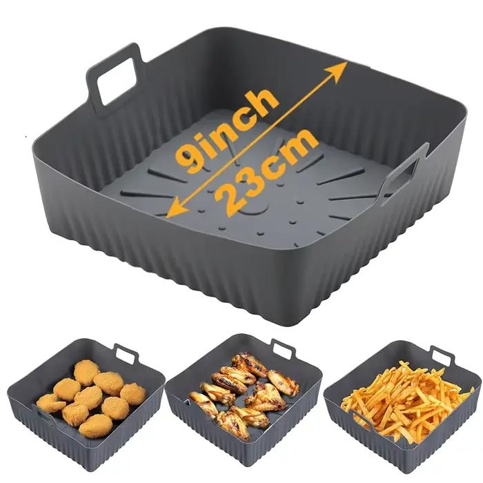 Grand carré de 23cm/9 pouces en Silicone pour friteuse à Air